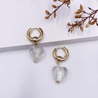 Simple Style Heart Shape Alloy Acetic Acid Sheets Women's Drop Earrings sku image 6