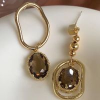 Retro Oval Alloy Inlay Rhinestones Women's Drop Earrings main image 1