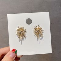 Ins Style Simple Style Fireworks Alloy Plating Inlay Rhinestones Women's Ear Studs main image 1