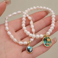 Wholesale Simple Style Oval Rose Freshwater Pearl Shell Bracelets main image 1