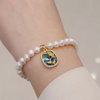 Wholesale Simple Style Oval Rose Freshwater Pearl Shell Bracelets main image 5