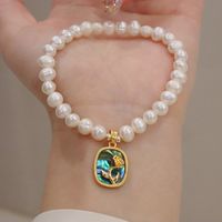Wholesale Simple Style Oval Rose Freshwater Pearl Shell Bracelets main image 4