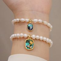 Wholesale Simple Style Oval Rose Freshwater Pearl Shell Bracelets main image 3