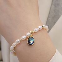Wholesale Simple Style Oval Rose Freshwater Pearl Shell Bracelets main image 2