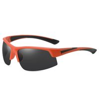 Retro Solid Color Tac Square Half Frame Sports Sunglasses sku image 2