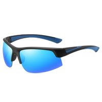 Retro Solid Color Tac Square Half Frame Sports Sunglasses sku image 4