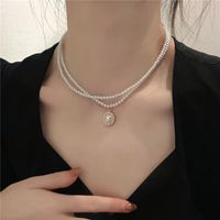 Wholesale Jewelry Ins Style Elegant Heart Shape Flower Bow Knot Imitation Pearl Alloy Necklace main image 5