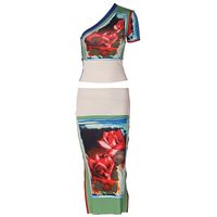 Holiday Women's Vintage Style Flower Spandex Polyester Printing Skirt Sets Skirt Sets main image 2