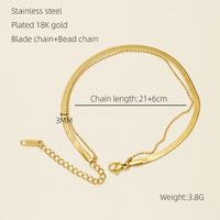 Vacation Simple Style Solid Color 304 Stainless Steel Plating Titanium Steel 18K Gold Plated Women'S Anklet sku image 1
