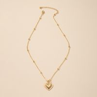 Modern Style Heart Shape Alloy Plating Women's Pendant Necklace main image 4