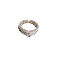 Simple Style Solid Color Copper Inlay Zircon Open Ring 1 Piece main image 2