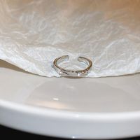 Einfacher Stil Einfarbig Kupfer Inlay Zirkon Offener Ring 1 Stück sku image 1