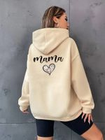 Women's Hoodie Long Sleeve Hoodies & Sweatshirts Printing Pocket Mama Simple Style Letter Heart Shape main image 10