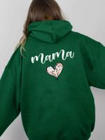 Frau Kapuzenpullover Lange Ärmel Hoodies & Sweatshirts Drucken Tasche Mama Einfacher Stil Brief Herzform main image 8