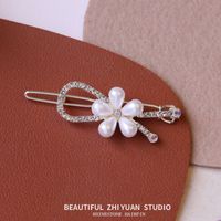 Ins Style Letter Flower Butterfly Imitation Pearl Alloy Plating Inlay Rhinestones Hair Clip sku image 47