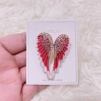 Retro Wings Alloy Inlay Artificial Gemstones Unisex Brooches sku image 1