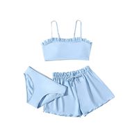 Girl's Simple Style Solid Color 3 Piece Set Bikinis main image 4