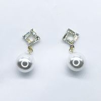 1 Pair Modern Style Solid Color Copper Plating Inlay Zircon Ear Studs main image 5