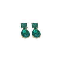 1 Pair Simple Style Water Droplets Copper Inlay Zircon Drop Earrings main image 6