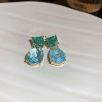 1 Pair Simple Style Water Droplets Copper Inlay Zircon Drop Earrings sku image 3