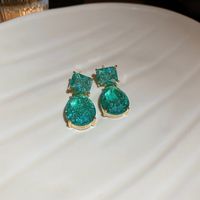 1 Pair Simple Style Water Droplets Copper Inlay Zircon Drop Earrings sku image 2