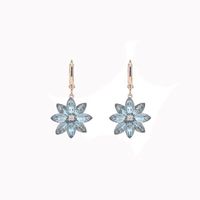 Simple Style Flower Alloy Inlay Glass Women's Drop Earrings main image 5