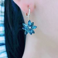 Simple Style Flower Alloy Inlay Glass Women's Drop Earrings main image 3
