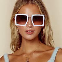 Streetwear Solid Color Pc Square Half Frame Women's Sunglasses main image 5