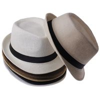 Men's Classic Style Solid Color Curved Eaves Fedora Hat main image 1