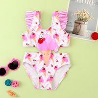New Girl's Swimsuit One-piece Embroidered Flounced Children's Swimwear Baby Girl High Quality Comfortable High Elastic Swimsuit sku image 7