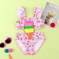 New Girl's Swimsuit One-piece Embroidered Flounced Children's Swimwear Baby Girl High Quality Comfortable High Elastic Swimsuit main image 2