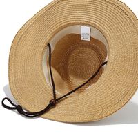 Unisex Vacation Stripe Solid Color Straw Hat main image 3