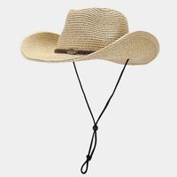 Unisex Vacation Stripe Solid Color Straw Hat main image 1