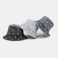 Women's Casual Simple Style Flower Embroidery Curved Eaves Bucket Hat main image 1