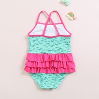 New Girl's One-piece Swimming Suit Cute Lotus Leaf Flamingo Baby Girl Comfortable High Elastic High Quality Swimwear main image 2