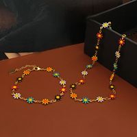 Classic Style Flower Copper Plating Women's Bracelets Necklace main image 5