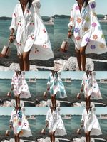 Women's Regular Dress Simple Style V Neck Printing Button Long Sleeve Printing Midi Dress Holiday Daily main image 1