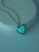 Wholesale Jewelry Casual Classic Style Heart Shape Titanium Alloy Silver Plated Pendant Necklace main image 1