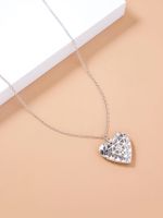 Wholesale Jewelry Casual Classic Style Heart Shape Titanium Alloy Silver Plated Pendant Necklace main image 2