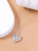 Wholesale Jewelry Casual Classic Style Heart Shape Titanium Alloy Silver Plated Pendant Necklace main image 4