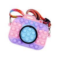 Girl's Silica Gel Color Block Camera Cute Square Zipper Crossbody Bag main image 4