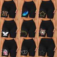 Women's Daily Sports Casual Sports Letter Star Heart Shape Shorts Printing Leggings main image 1
