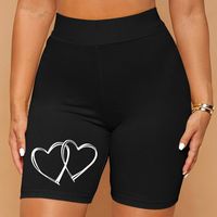 Women's Daily Sports Casual Sports Letter Star Heart Shape Shorts Printing Leggings main image 9