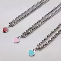 Simple Style Heart Shape Titanium Steel Plating Pendant Necklace main image 6