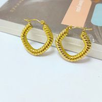 1 Pair Ins Style U Shape Geometric Plating Stainless Steel 18k Gold Plated Earrings main image 4