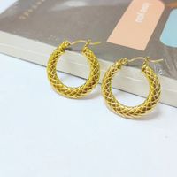 1 Pair Ins Style U Shape Geometric Plating Stainless Steel 18k Gold Plated Earrings main image 2