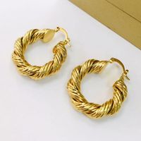 1 Pair Ins Style Twist Copper Plating 18k Gold Plated Earrings main image 5