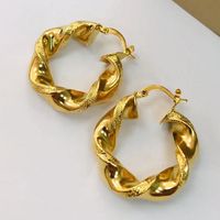 1 Pair Ins Style Twist Copper Plating 18k Gold Plated Earrings main image 3