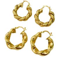 1 Pair Ins Style Twist Copper Plating 18k Gold Plated Earrings main image 2