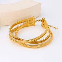 Vintage Style Geometric Solid Color Stainless Steel Chain Choker sku image 4